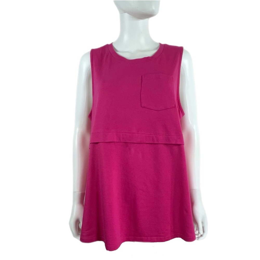 Marleylilly Pink Sectioned Keyhole Back Pocket Tank